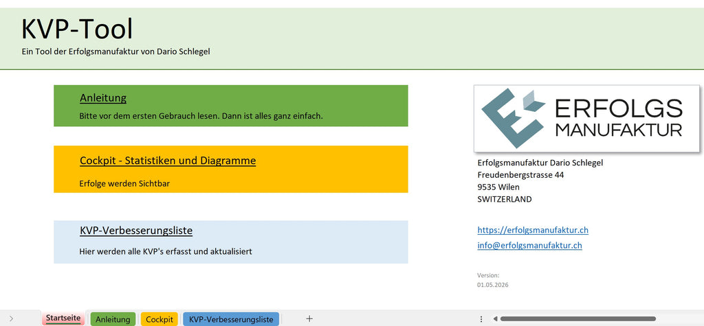 KVP – Verbesserungsliste (PRO-Version)