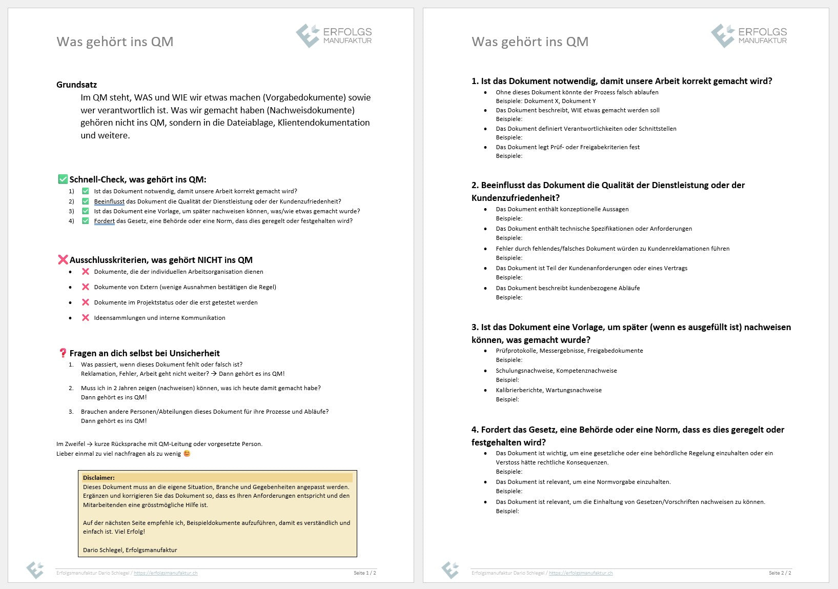 Was gehört ins QM? Kostenlose Infografik und hilfreicher Leitfaden